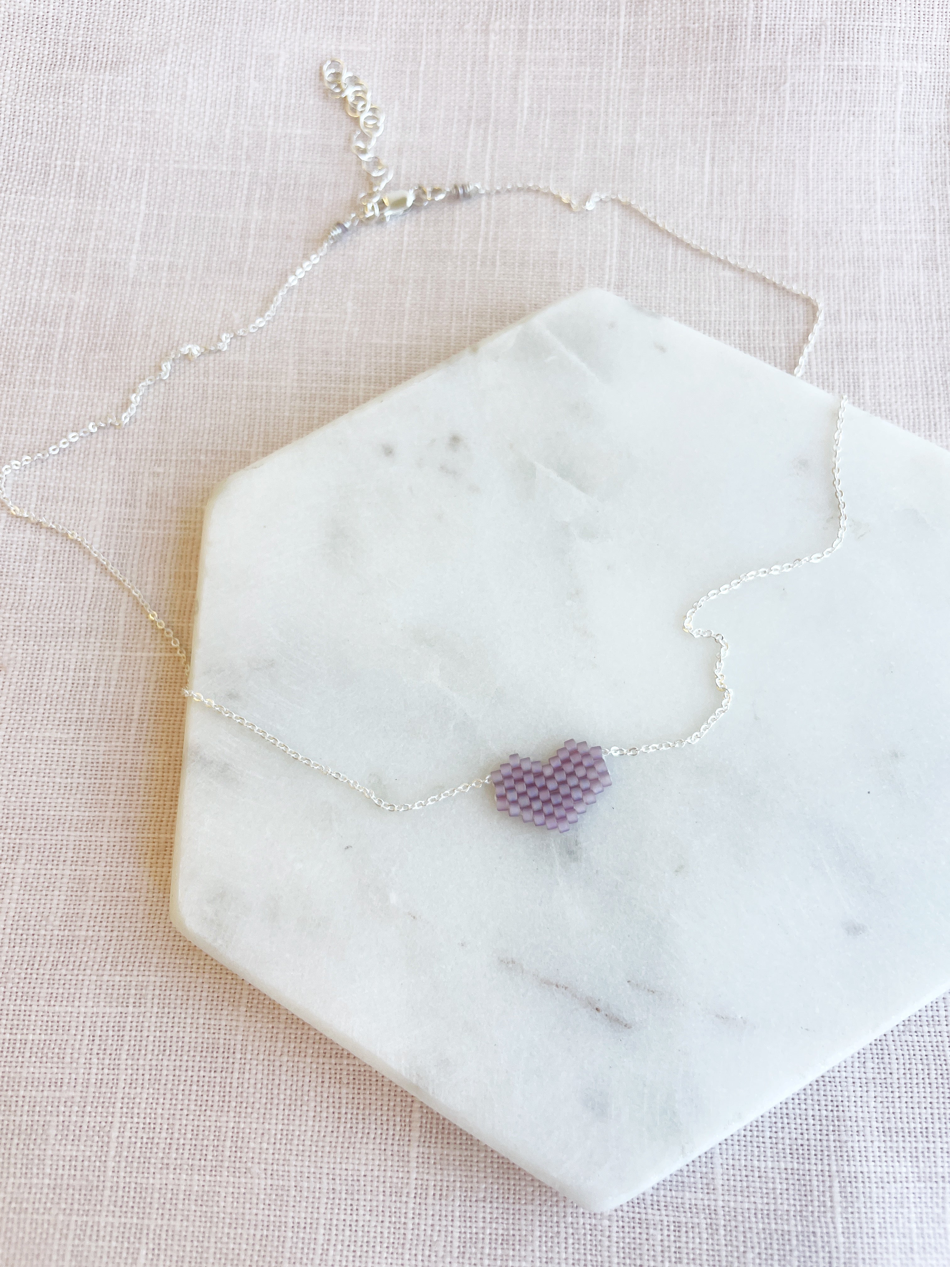★LECYTO★ Heartline Stone Beads NecklaceRose Pink Pink-Rhodochrosite-Bead-