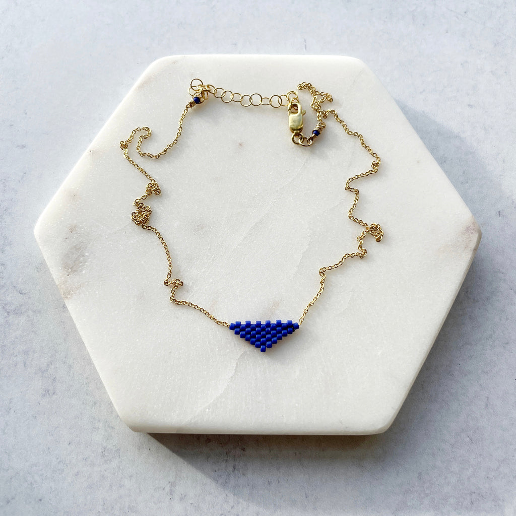 Beaded Triangle Necklace-Necklace-Betina Roza