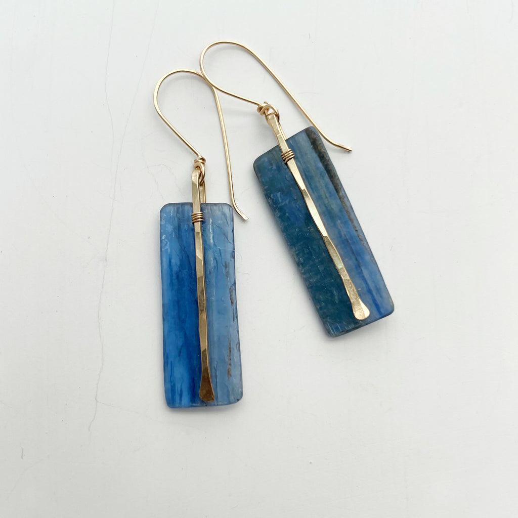 Kyanite Standing Stone Earrings-All Products-Betina Roza