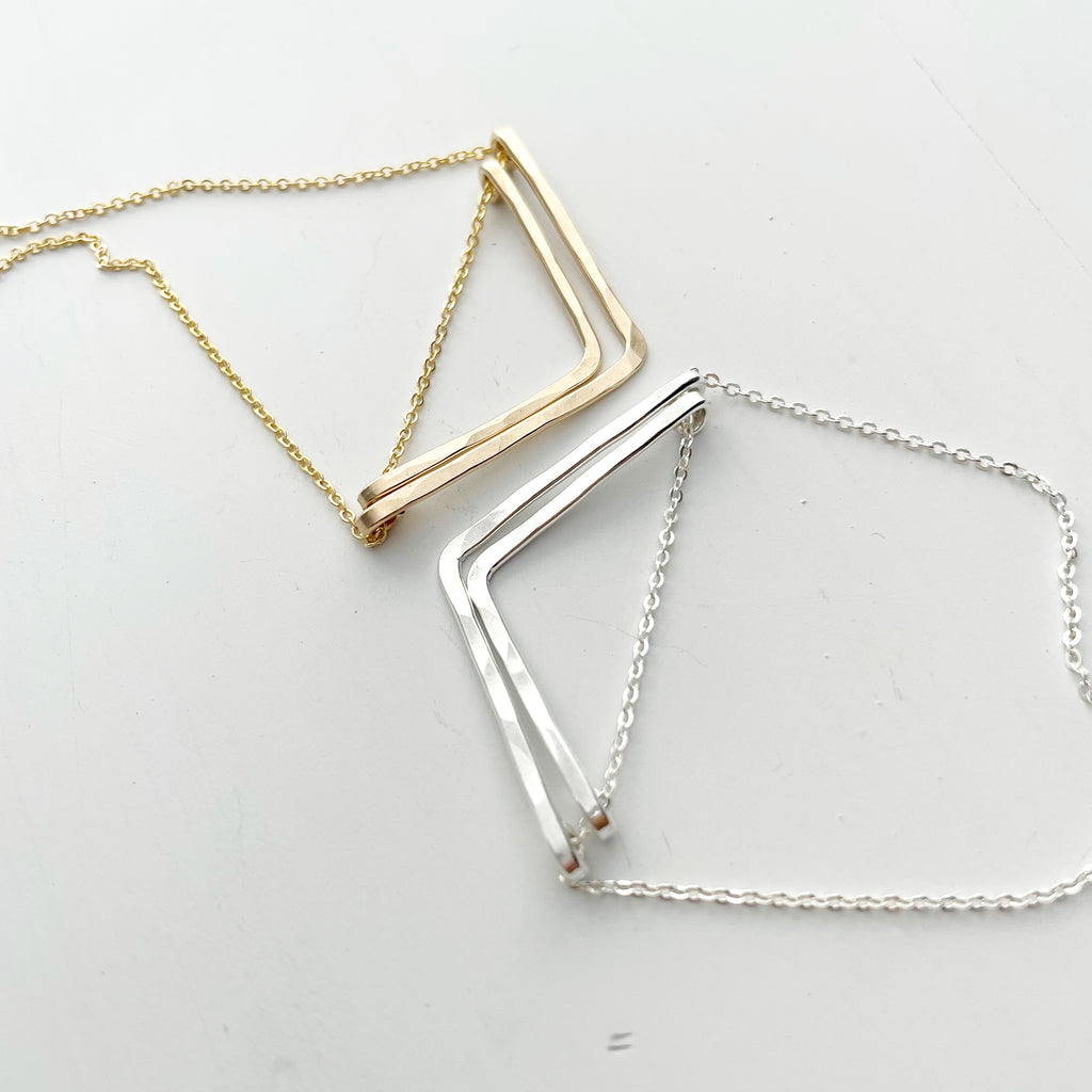 Sosie Hammered Chevron Necklace-All Products-Betina Roza