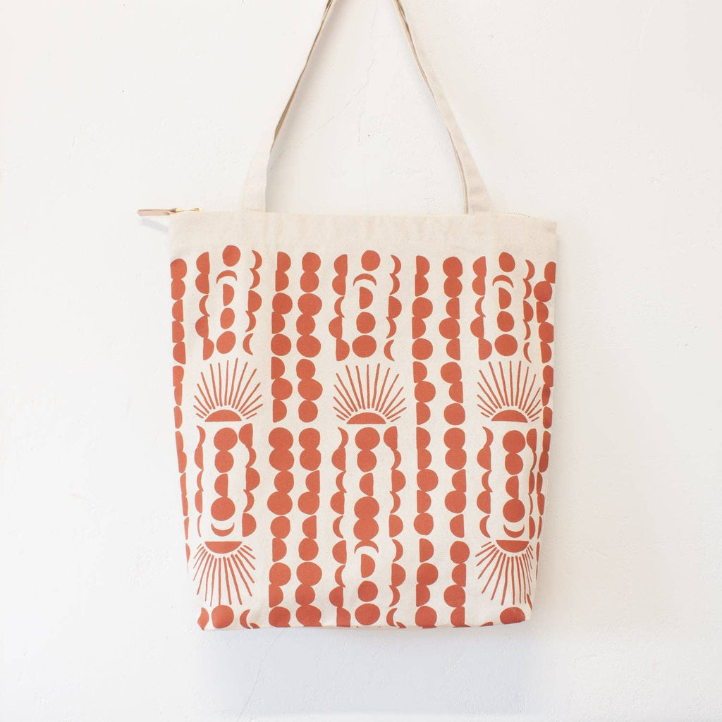 Sun and Moon Carry All Tote Bag in Clay-Betina Roza