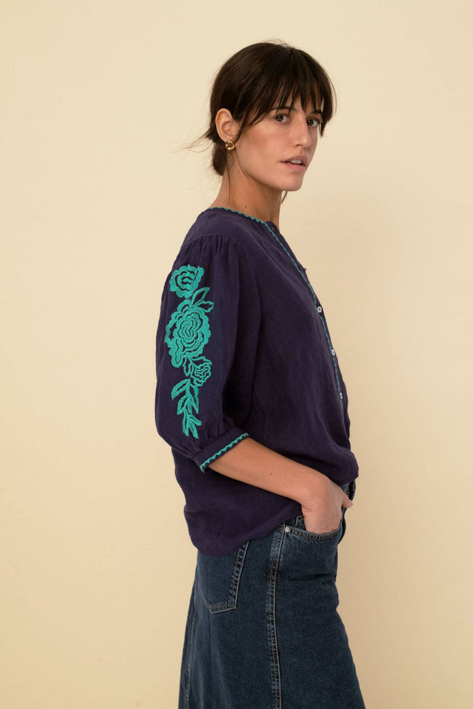 Mily Blouse blue-Betina Roza