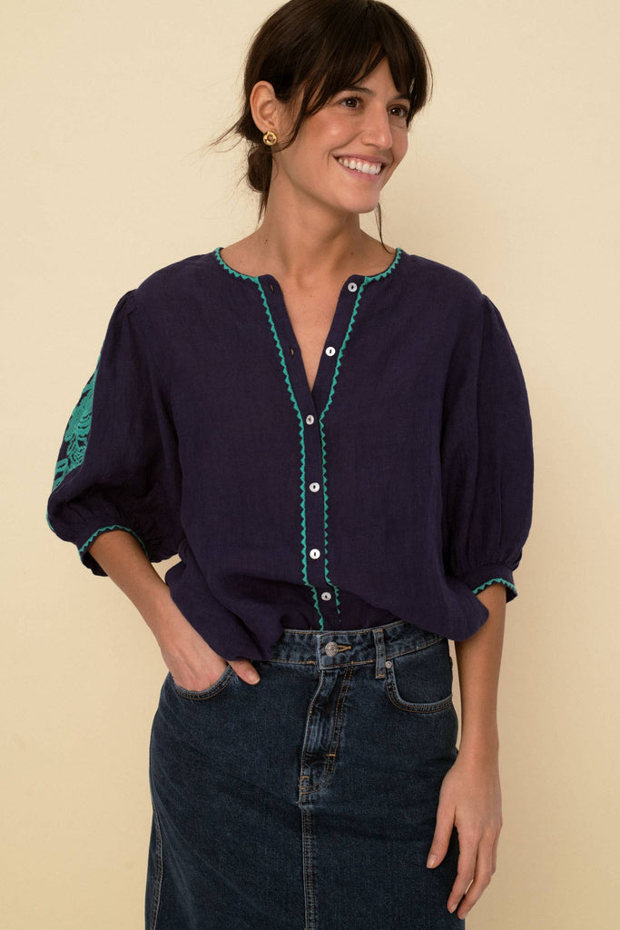 Mily Blouse blue-Betina Roza