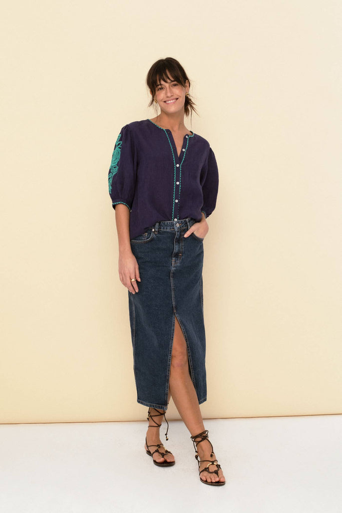 Mily Blouse blue-Betina Roza