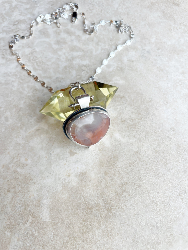 Agate Pendant Necklace-Necklace-Betina Roza