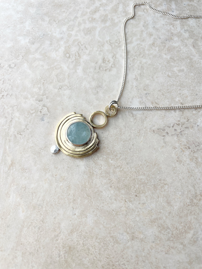 Aquamarine Thetis Pendant-Necklace-Betina Roza