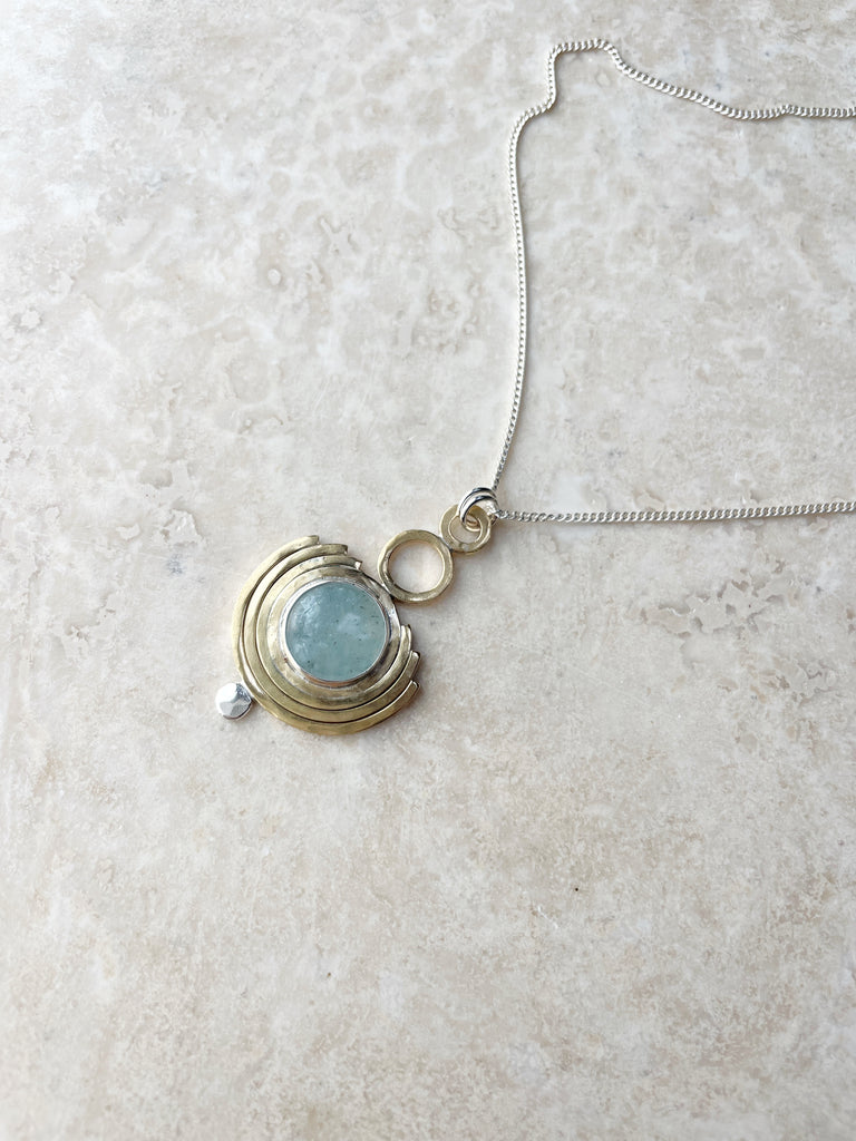 Aquamarine Thetis Pendant-Necklace-Betina Roza