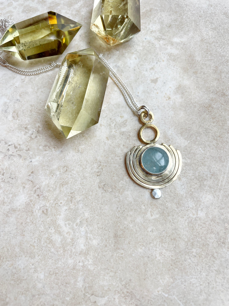 Aquamarine Thetis Pendant-Necklace-Betina Roza