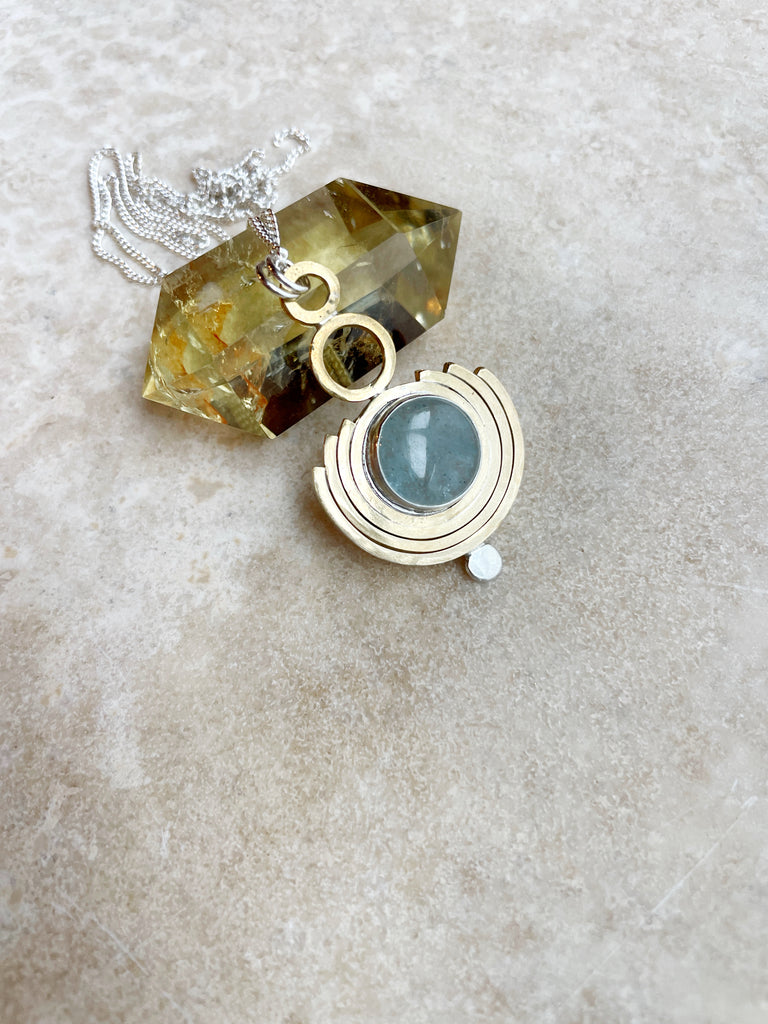 Aquamarine Thetis Pendant-Necklace-Betina Roza