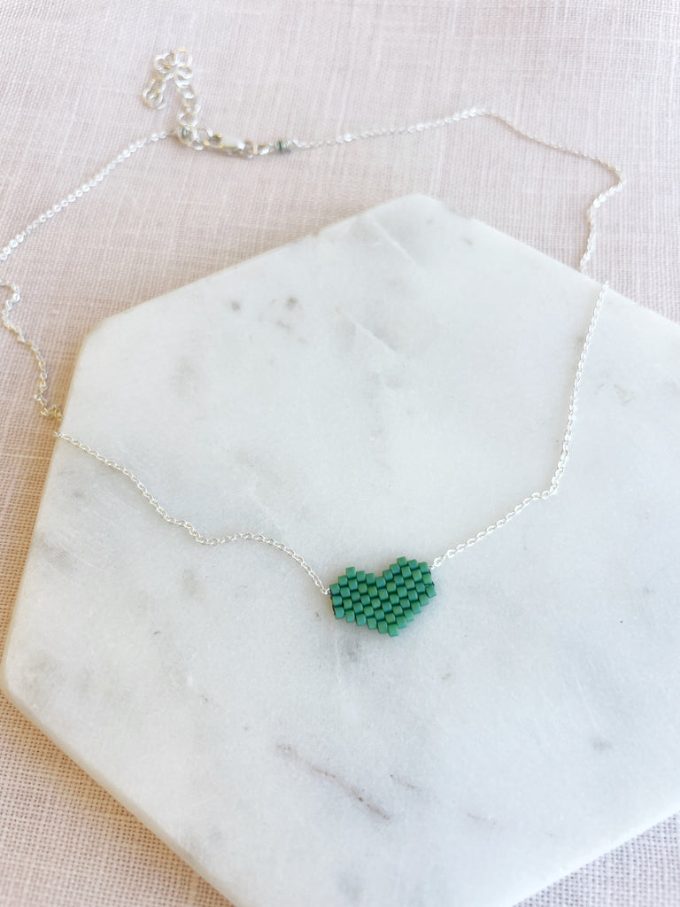 The Beaded Heart Necklace // Blues-Necklace-Betina Roza