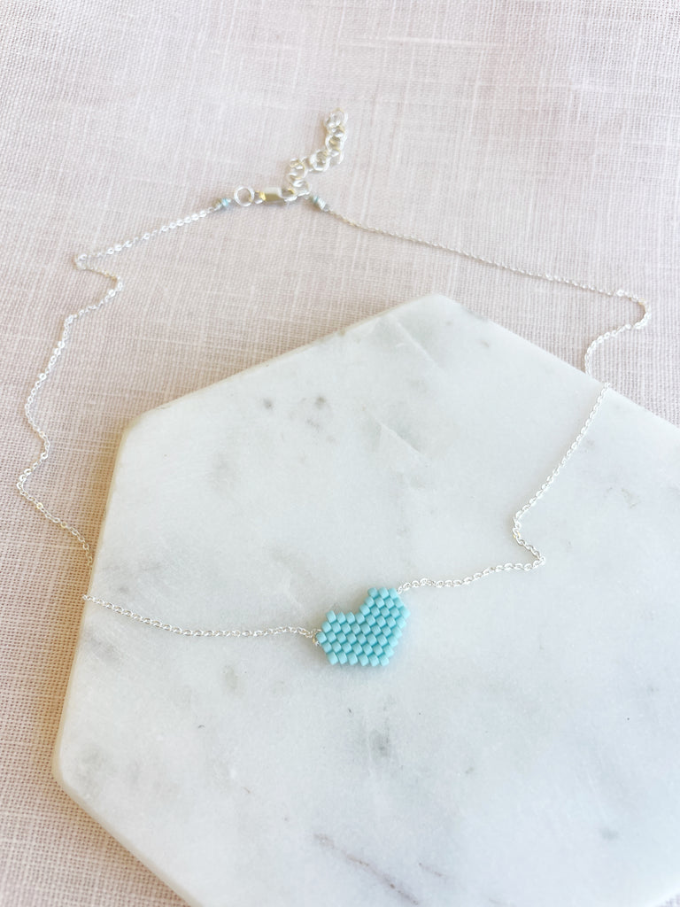 The Beaded Heart Necklace // Blues-Necklace-Betina Roza