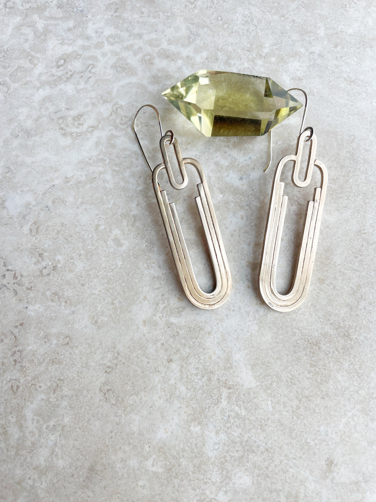 Brass Deco Earrings-Earrings-Betina Roza