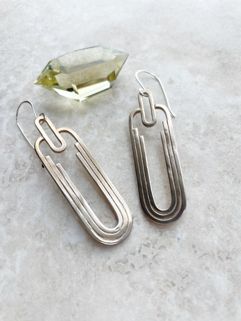 Brass Deco Earrings-Earrings-Betina Roza