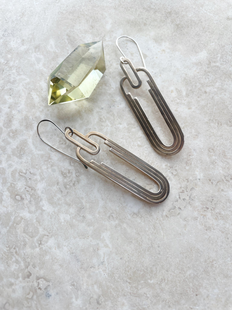 Brass Deco Earrings-Earrings-Betina Roza