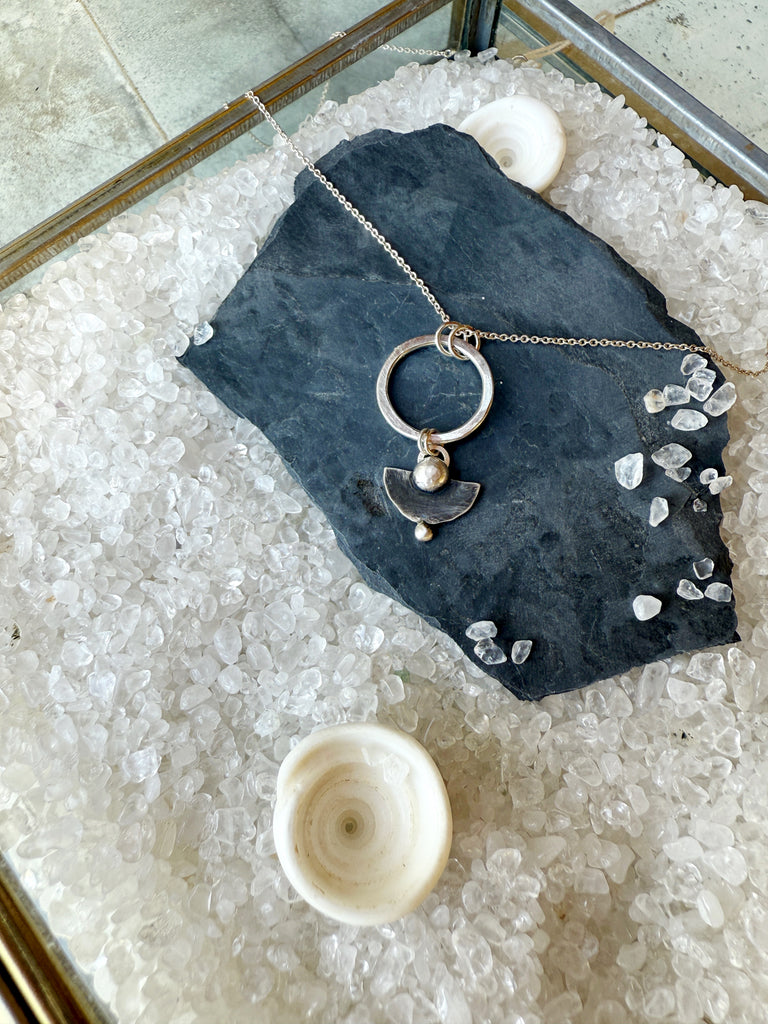 Dark Half Moon Pendant-Betina Roza