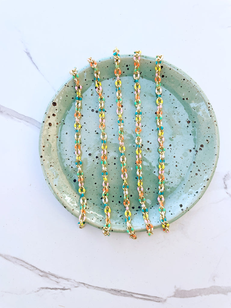 Colorful Enamel Chain Bracelet-Bracelet-Betina Roza