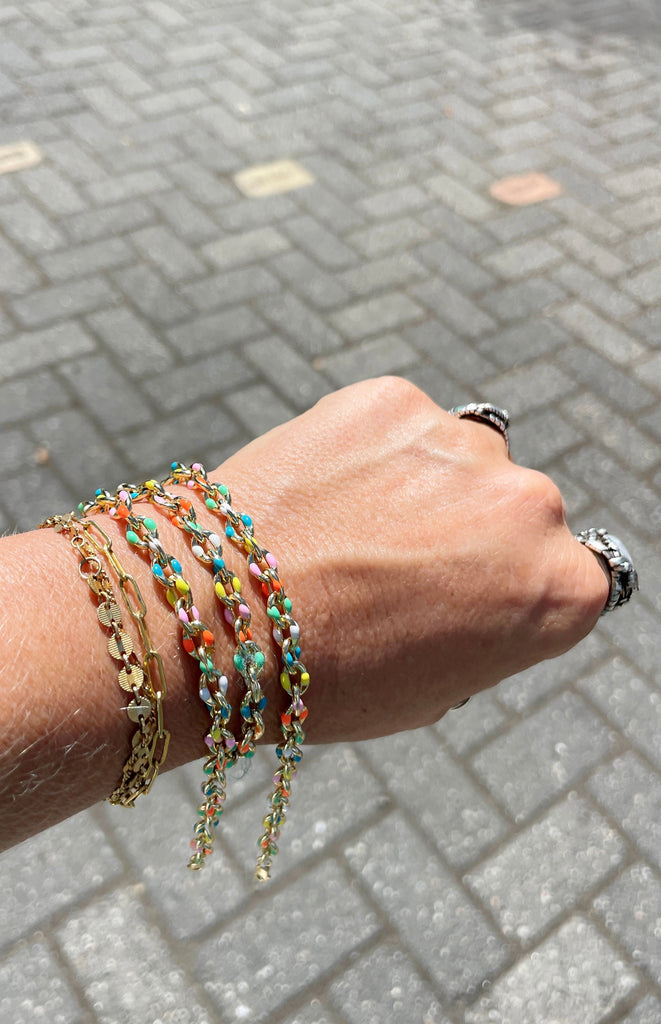 Colorful Enamel Chain Bracelet-Bracelet-Betina Roza