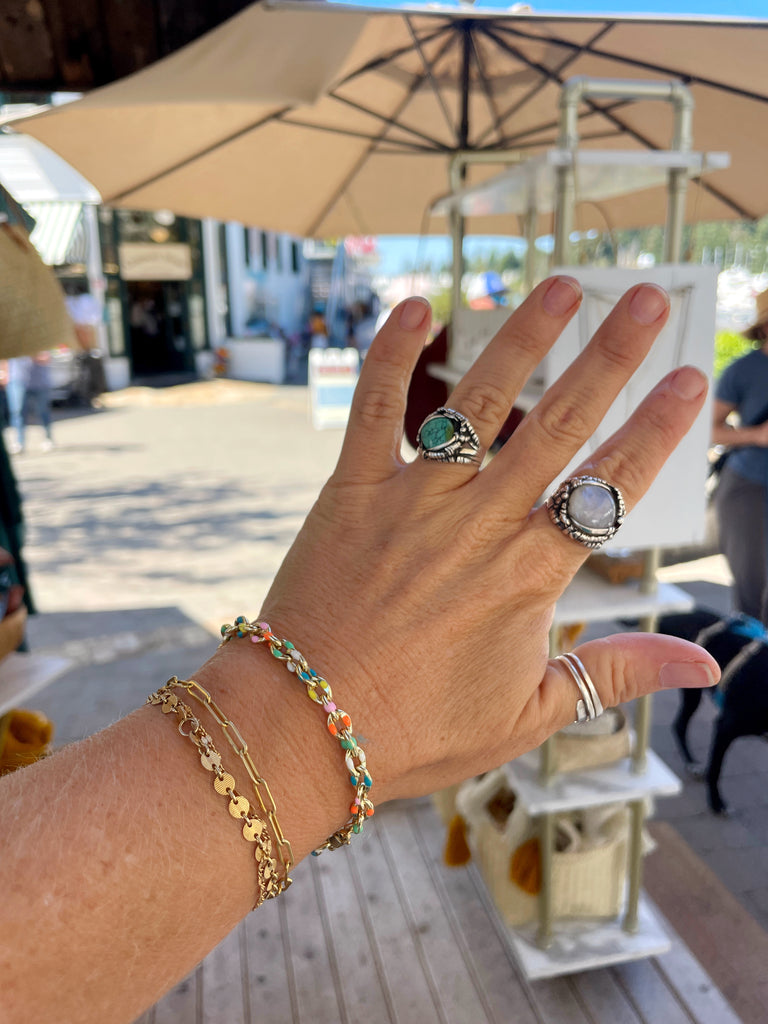 Colorful Enamel Chain Bracelet-Bracelet-Betina Roza
