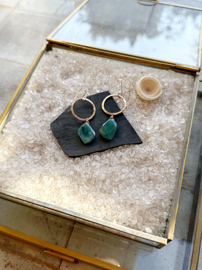 Grandidierite Earrings-Betina Roza