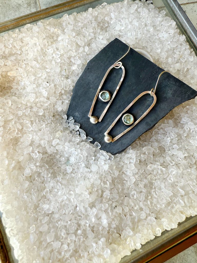 Green Kyanite Archway Earrings-Betina Roza