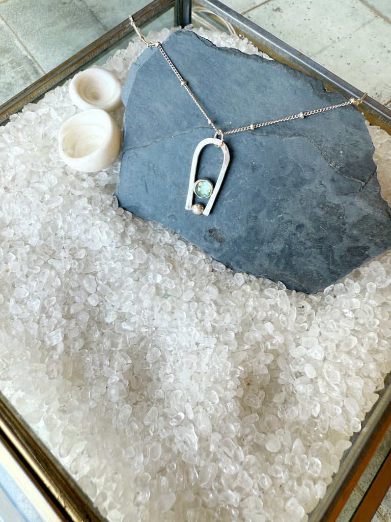 Green Kyanite Archway Pendant-Betina Roza