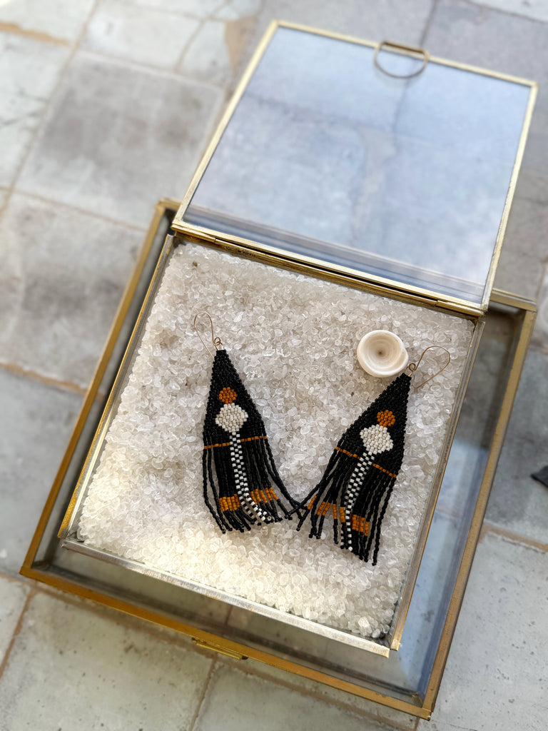 Harvest Moon Beaded Earrings-Earring-Betina Roza