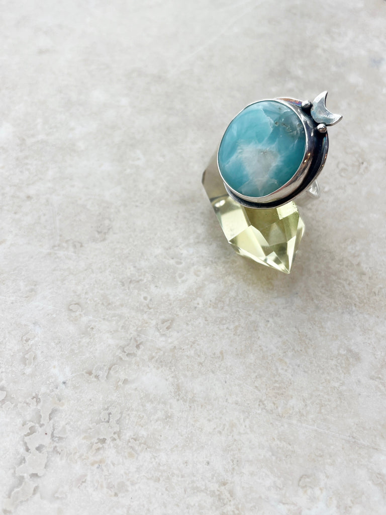 Larimar Lunar Ring-Ring-Betina Roza