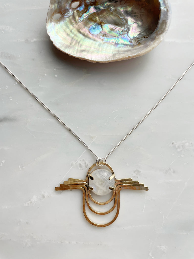 Moonstone Nouveau Pendant Necklace-Necklace-Betina Roza