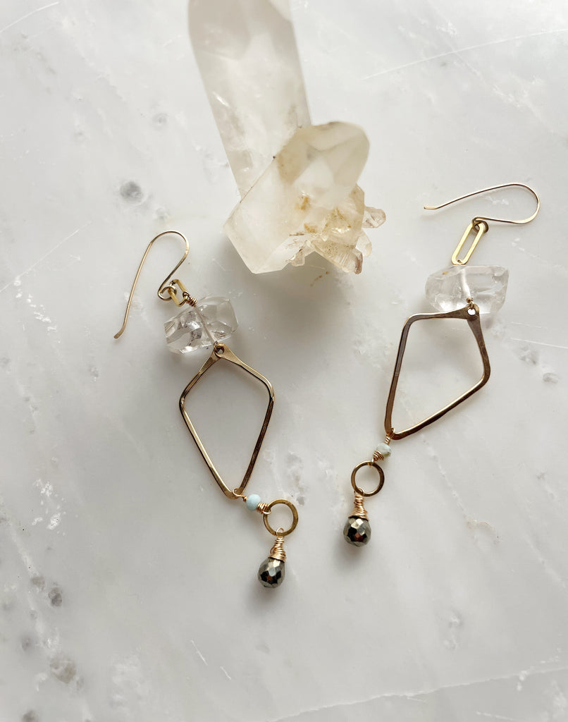 Crystal Diamond Earrings-Betina Roza