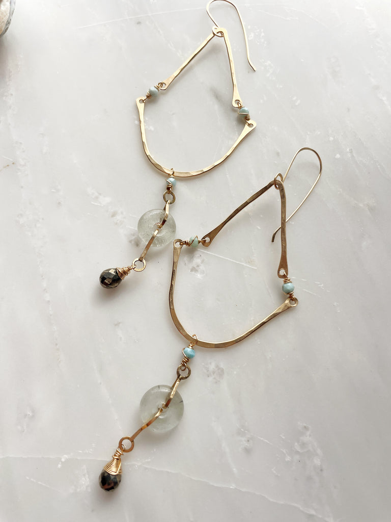Recycled Glass and Gold Earrings-Earrings-Betina Roza