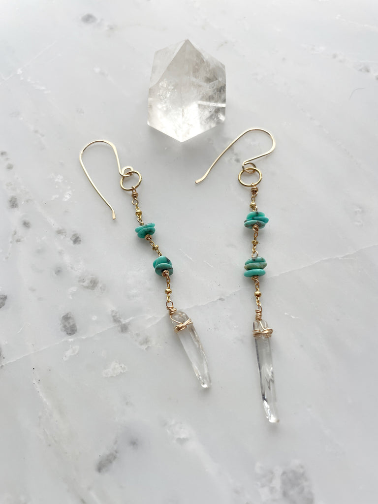 Turquoise Descent Earrings-Earrings-Betina Roza