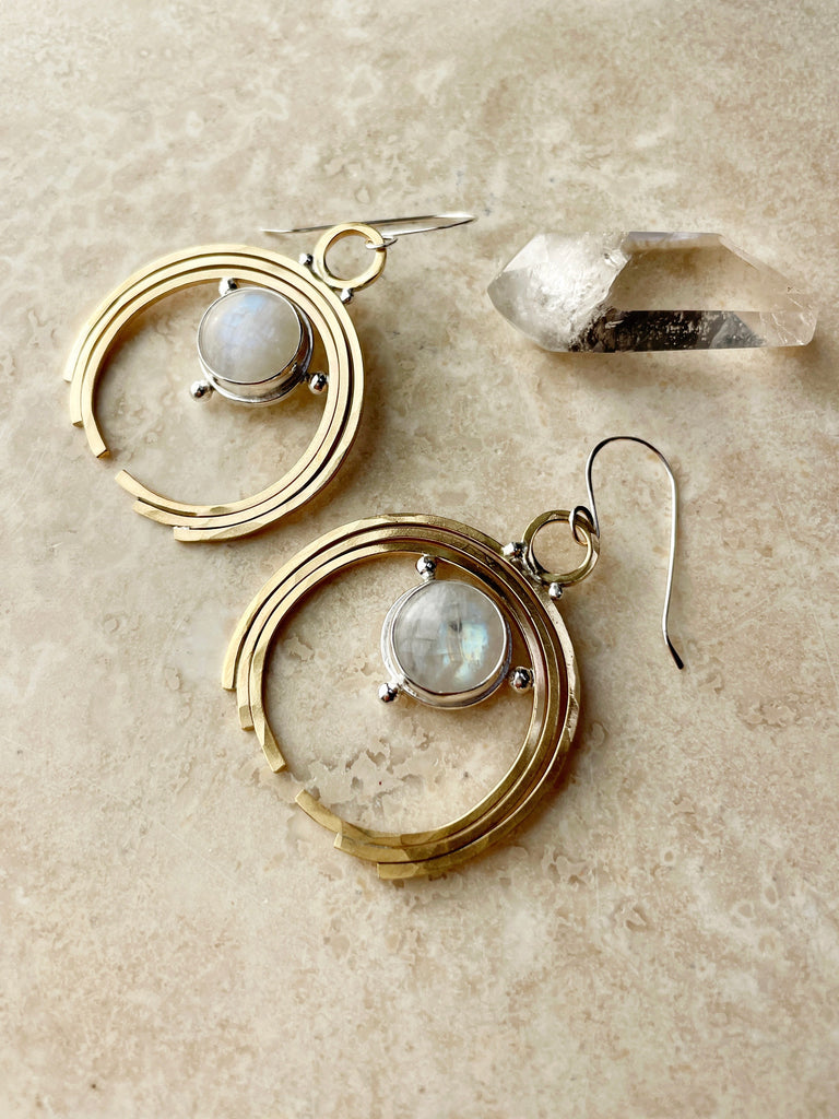 Moonstone Athena Earrings-Earrings-Betina Roza