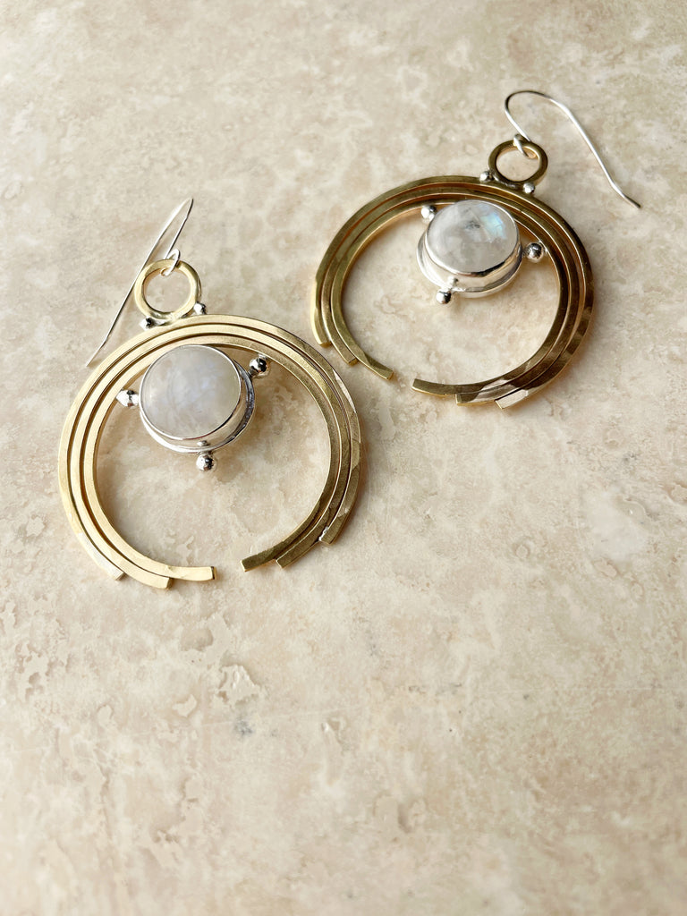 Moonstone Athena Earrings-Earrings-Betina Roza