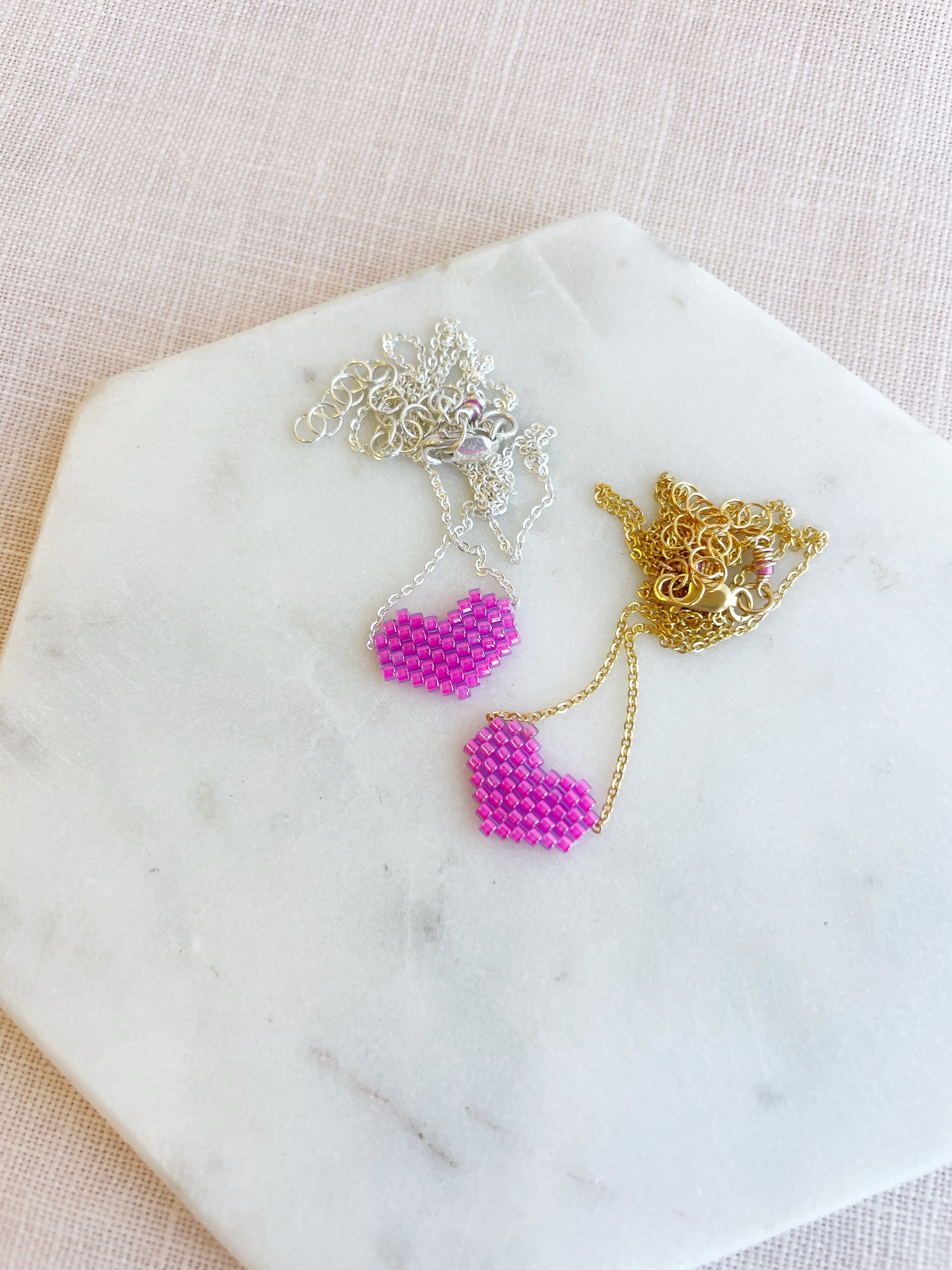 Rainbow Colors Beaded Heart Necklace – Betina Roza