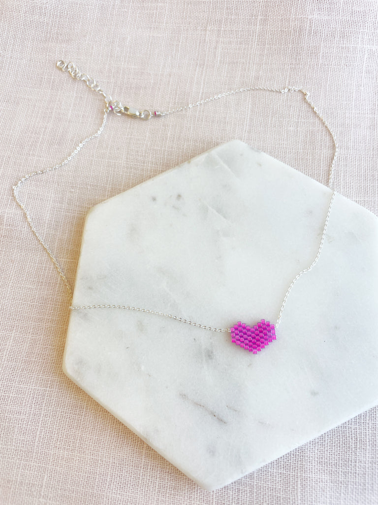 The Beaded Heart Necklace // Pinks-Necklace-Betina Roza