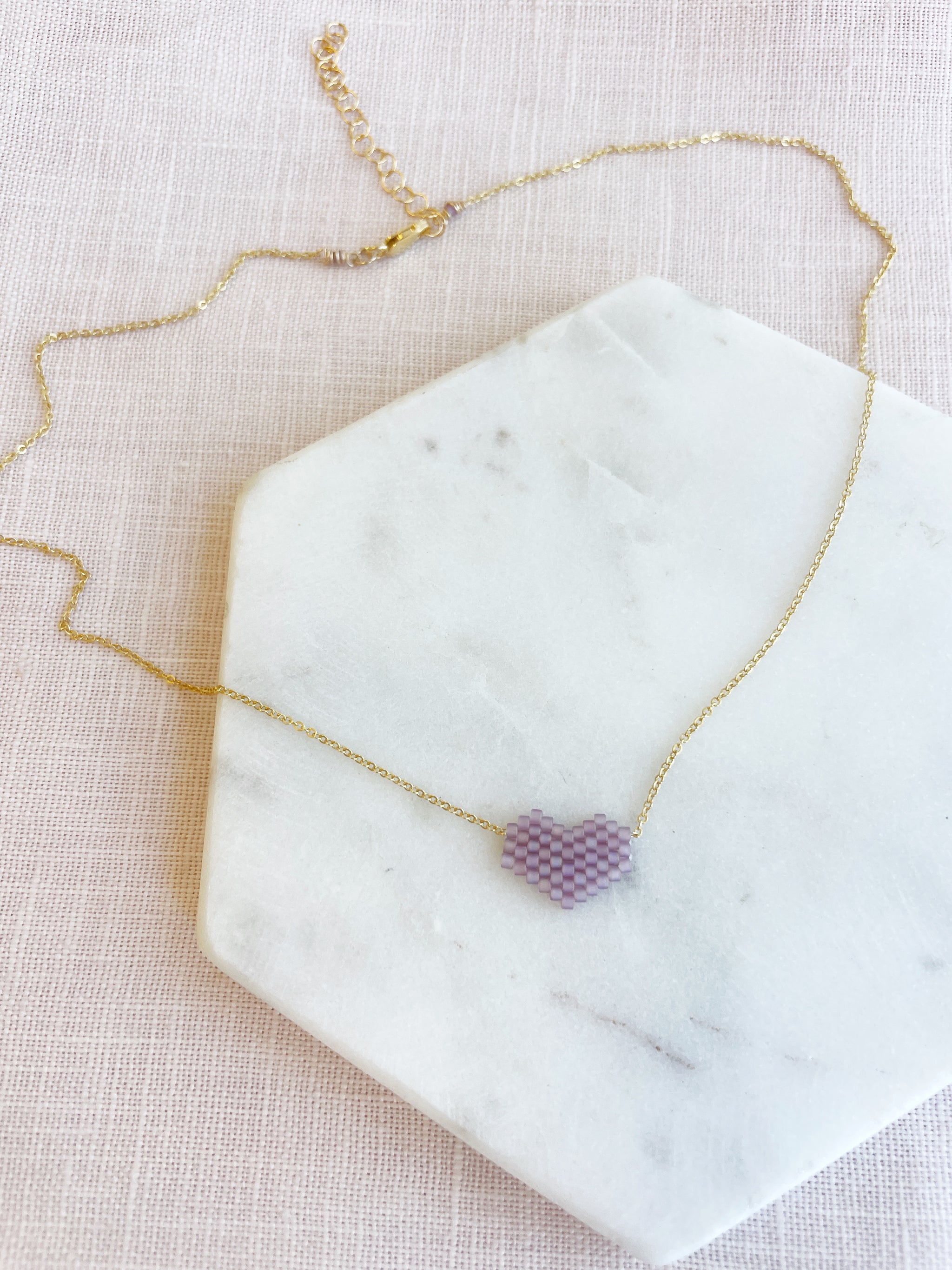 Rainbow Colors Beaded Heart Necklace – Betina Roza