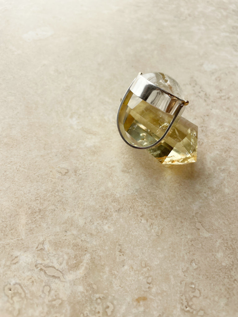 Golden Rutilated Quartz Statement Ring-Ring-Betina Roza