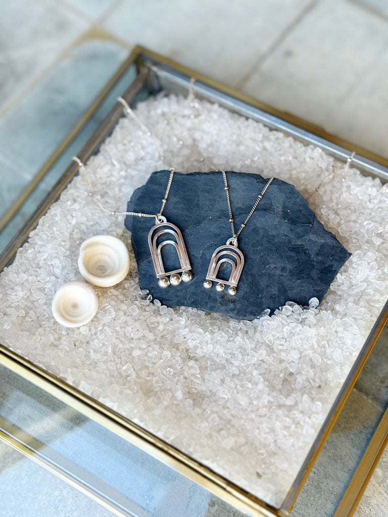 Sterling Silver Portals Necklace-Betina Roza