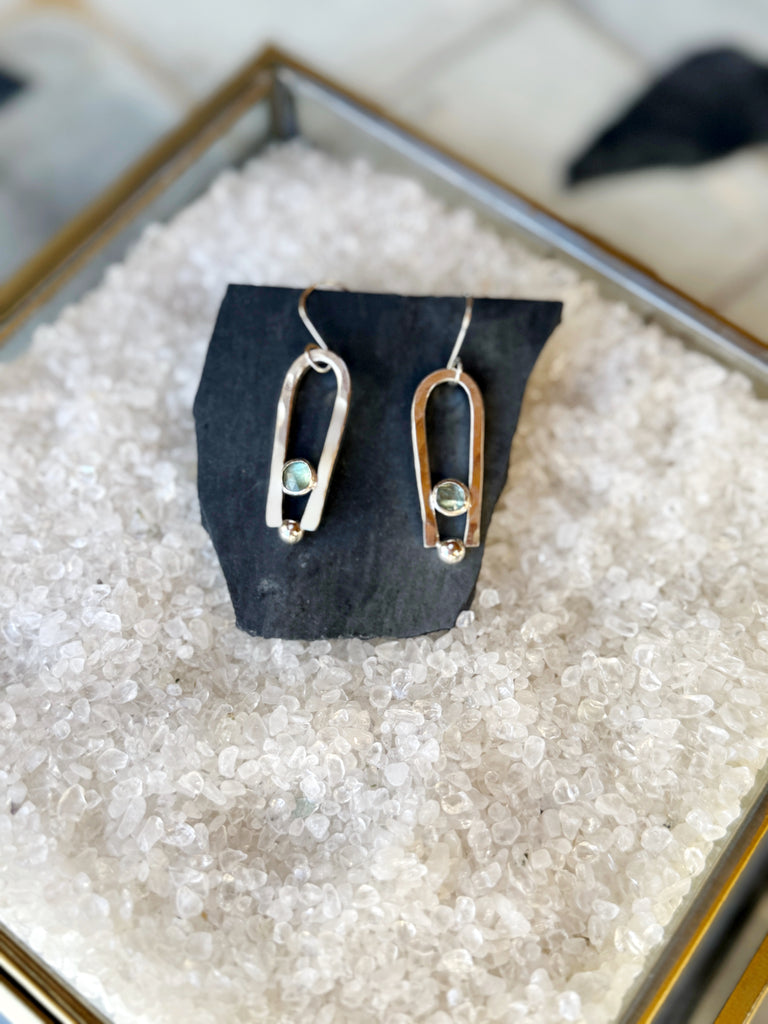 Green Kyanite Archway Earrings-Small-Betina Roza