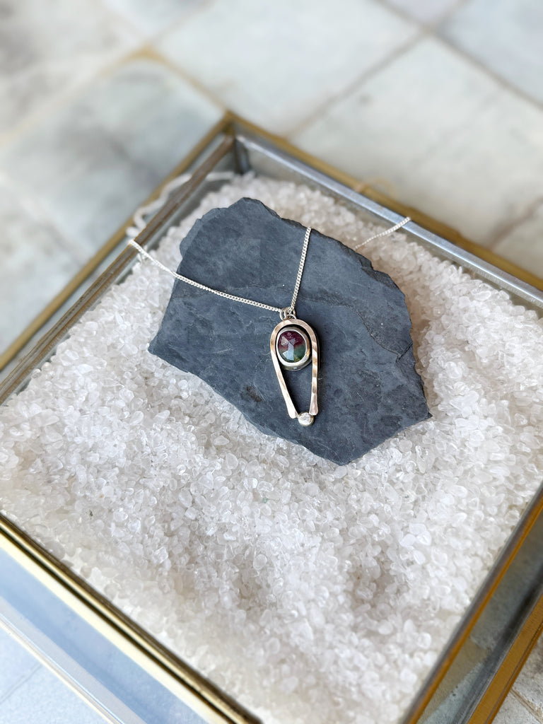 Watermelon Tourmaline Archway Pendant-Betina Roza