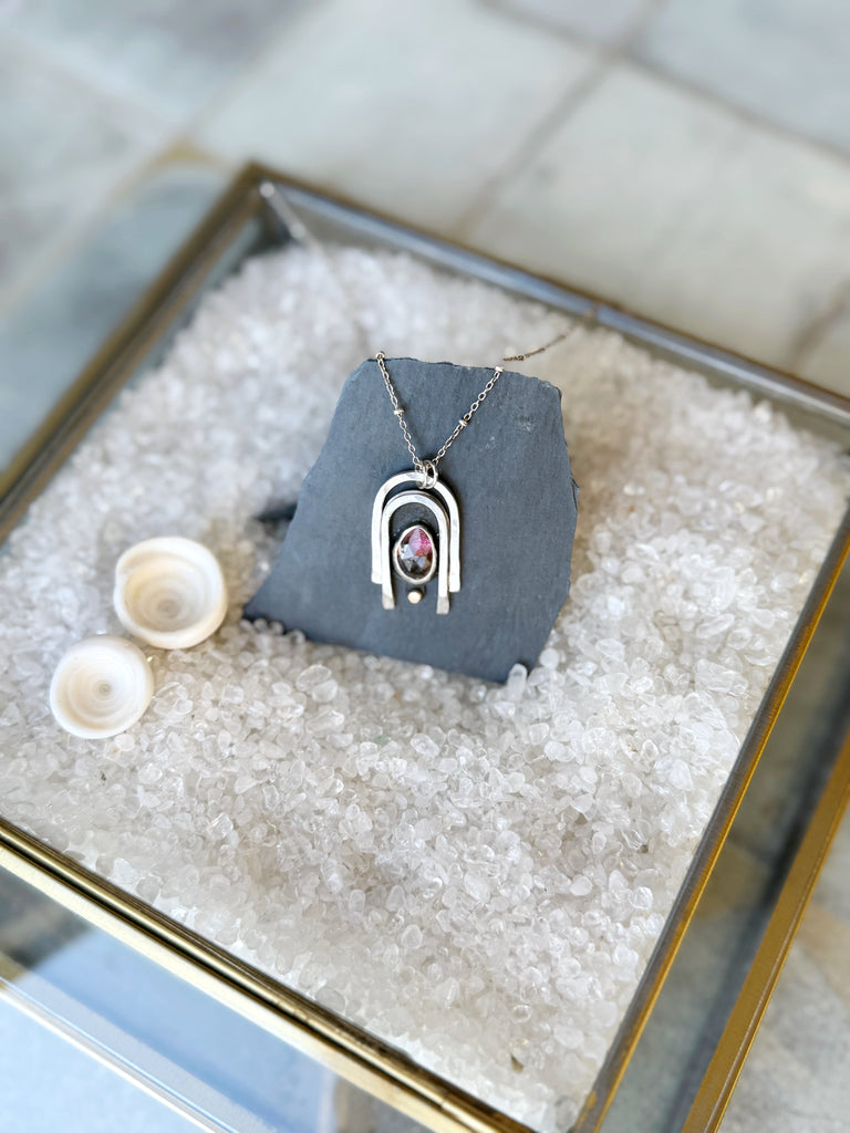 Watermelon Tourmaline Portals Pendant-Betina Roza