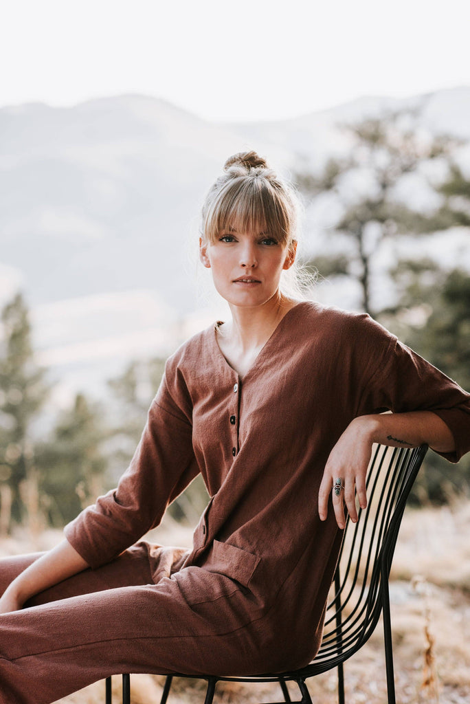 Terracotta Jumpsuit (XS-XL)-Betina Roza