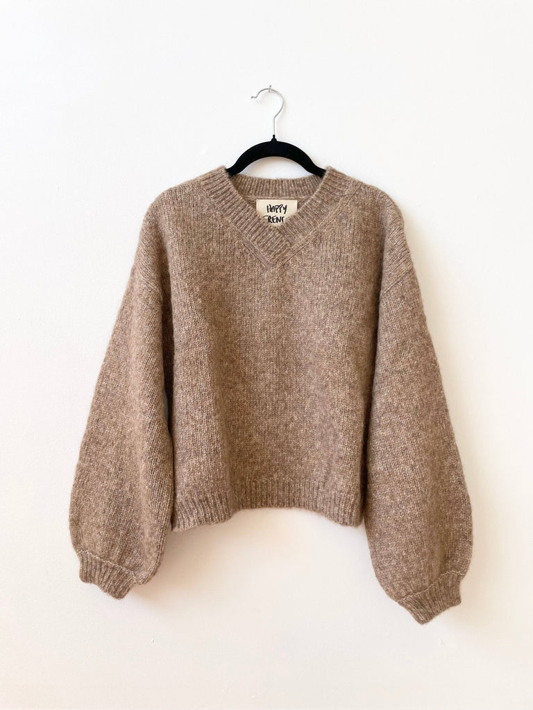 Hand-loomed Camel Félix Sweater, Undyed Alpaca-Betina Roza