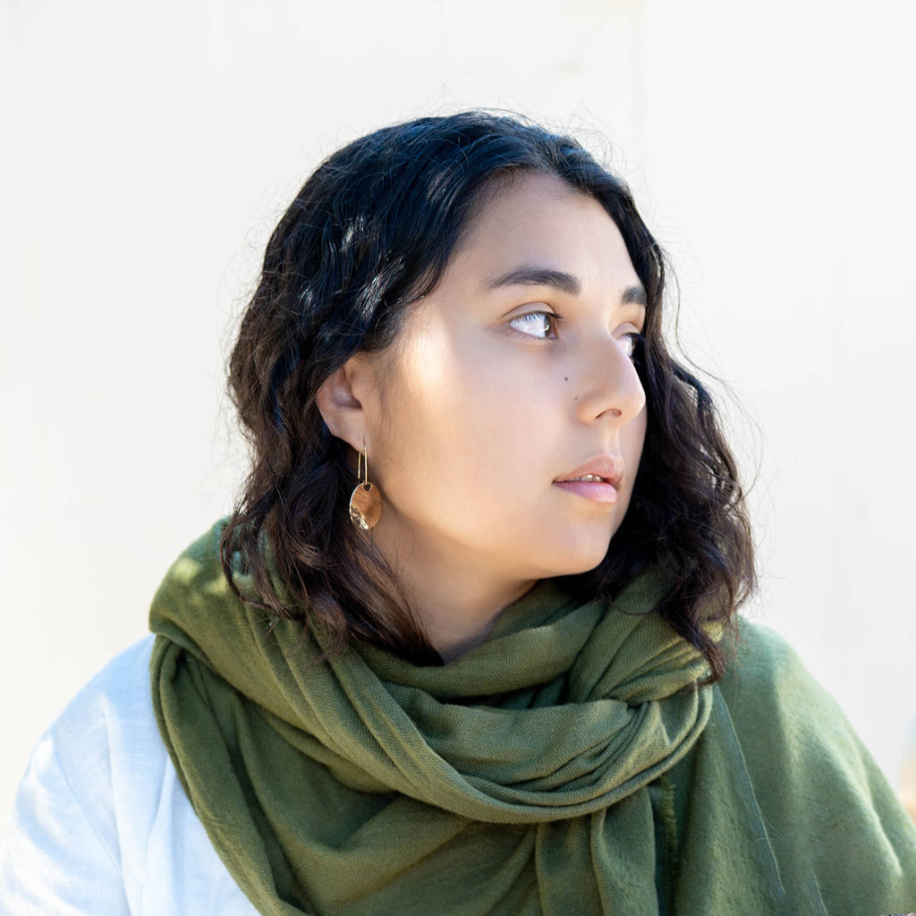Fern Olive Green 100% Cashmere Scarf-Betina Roza