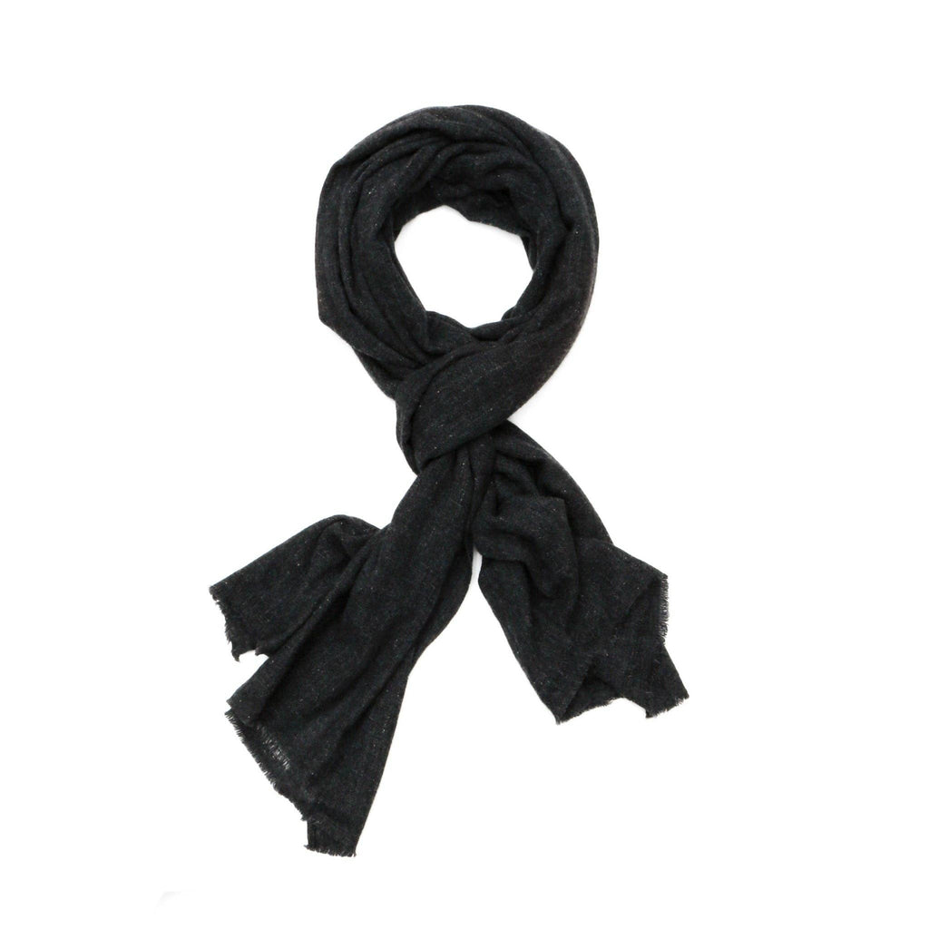 Graphite Dark Gray Oversized 100% Cashmere Scarf-Betina Roza