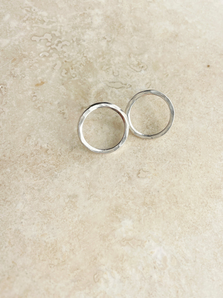 Silver Circle Studs-Earrings-Betina Roza