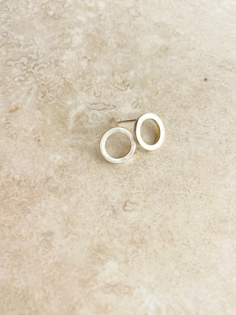 Silver Circle Studs-Earrings-Betina Roza