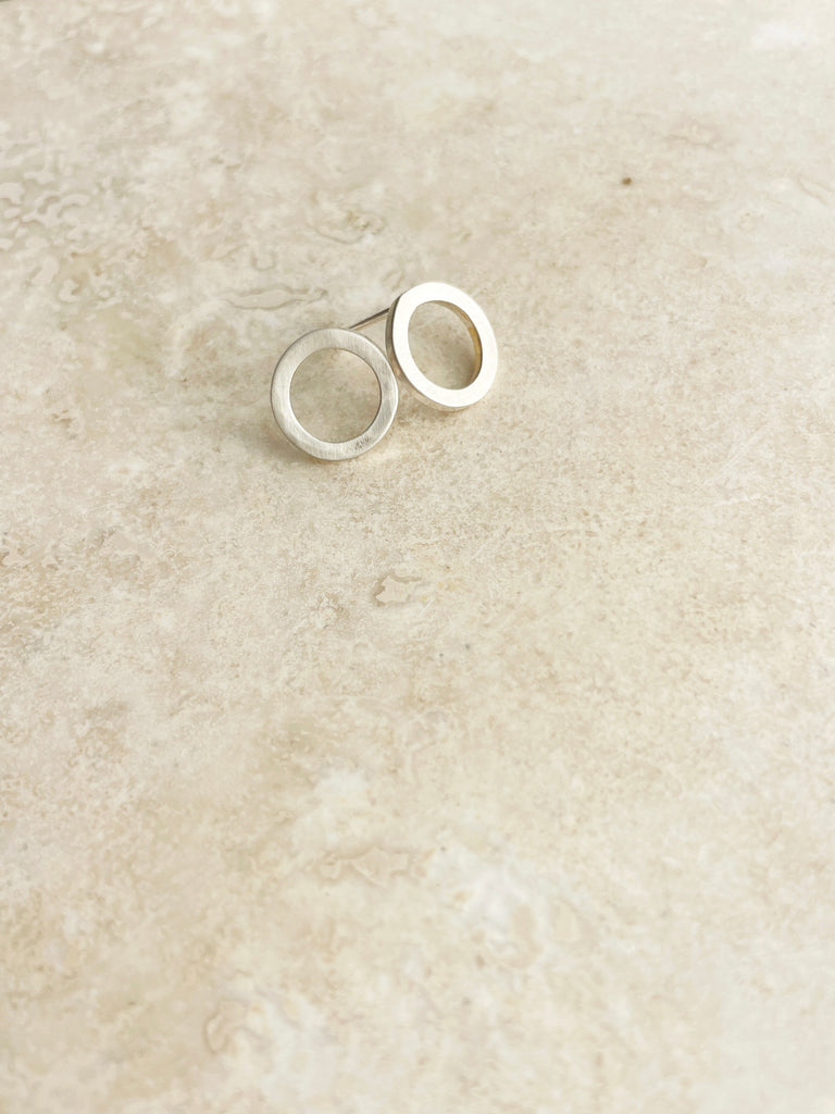 Silver Circle Studs-Earrings-Betina Roza