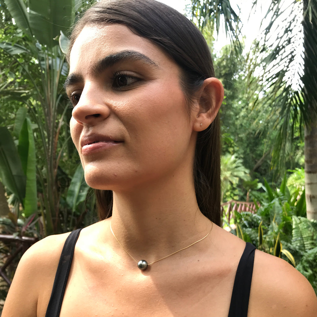 Tahitian Black Pearl Necklace-Betina Roza