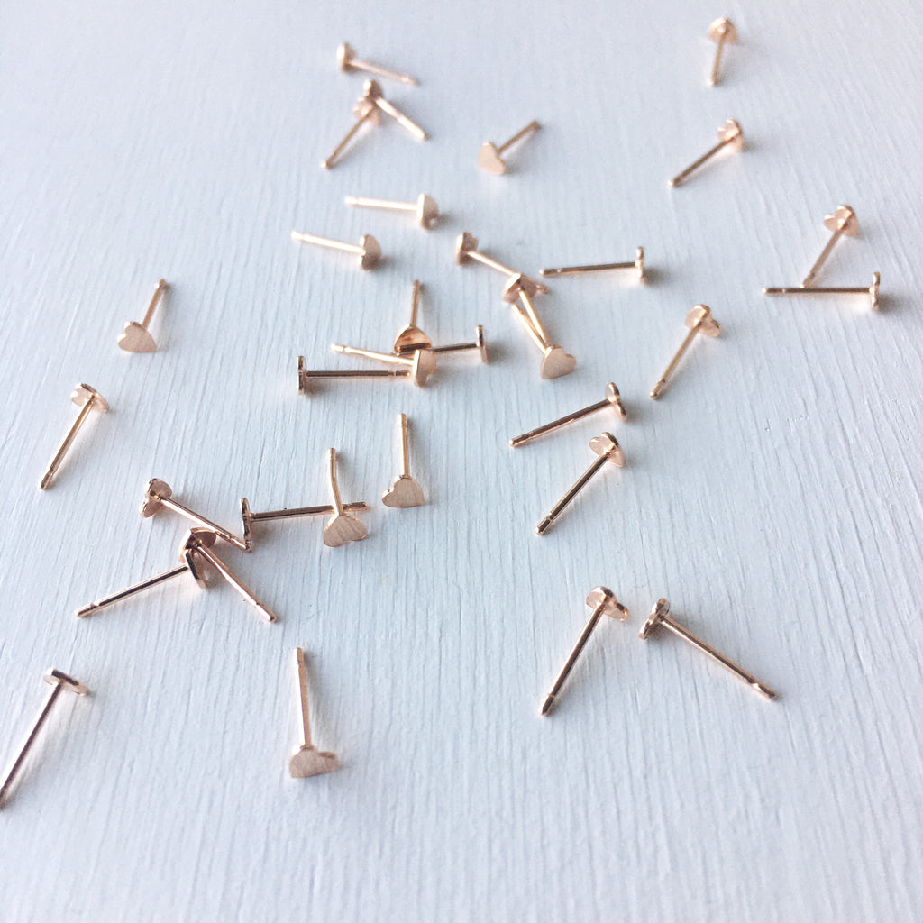 Rose Gold Heart Studs- FREE with Heart Necklace Purchase-Betina Roza